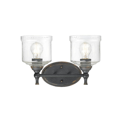 Golden Lighting Keating 2-light Vanity in Antique Black Iron - - Golden Lighting