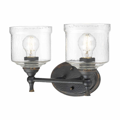 Golden Lighting Keating 2-light Vanity in Antique Black Iron - Default Title - Golden Lighting