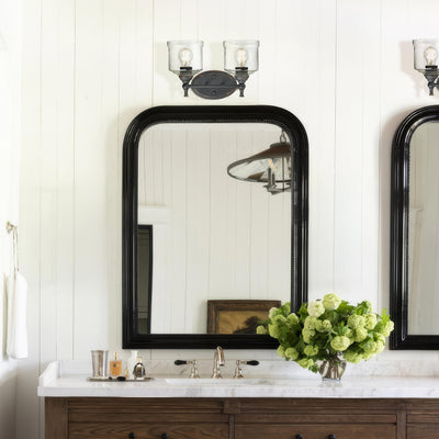 Golden Lighting Keating 2-light Vanity in Antique Black Iron - - Golden Lighting