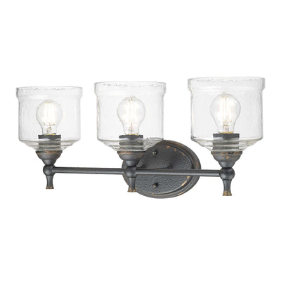 Golden Lighting Keating 3-light Vanity in Antique Black Iron - Default Title - Golden Lighting