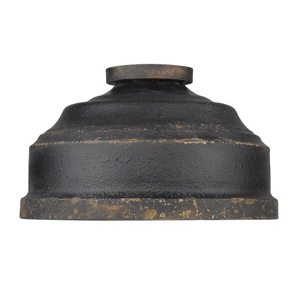 Keating Flush Mount in Antique Black Iron - Antique Black Iron / Antique Black Iron / Black - Golden Lighting