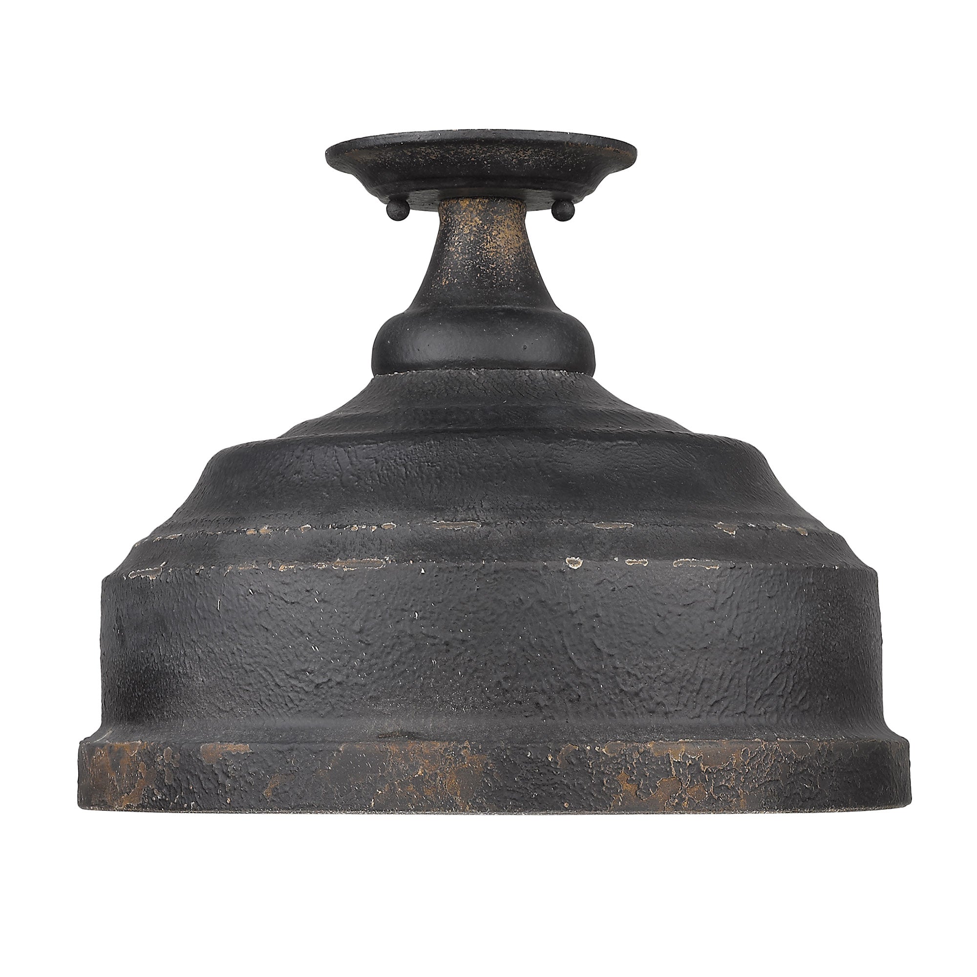 Keating Semi-Flush in Antique Black Iron - Default Title - Golden Lighting
