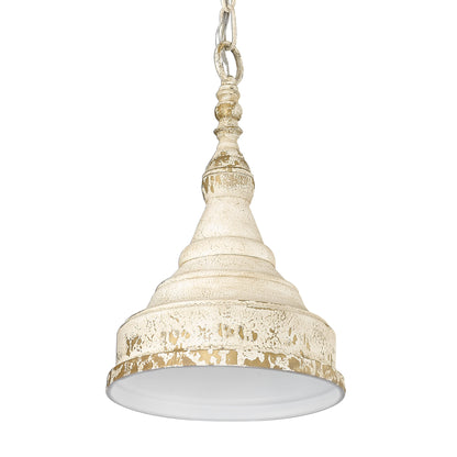 Keating 1-Light Pendant in Antique Ivory - - Golden Lighting