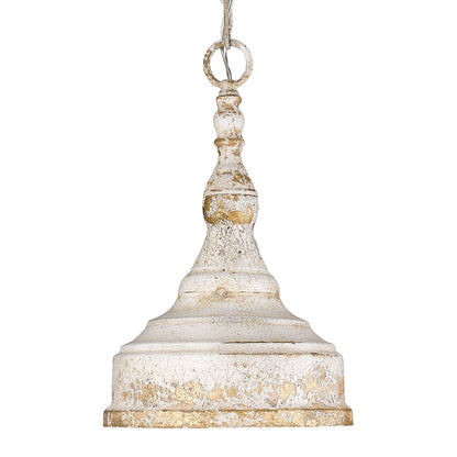 Golden Lighting Keating 1-light Pendant in Antique Ivory and Antique Ivory shade - Default Title - Golden Lighting