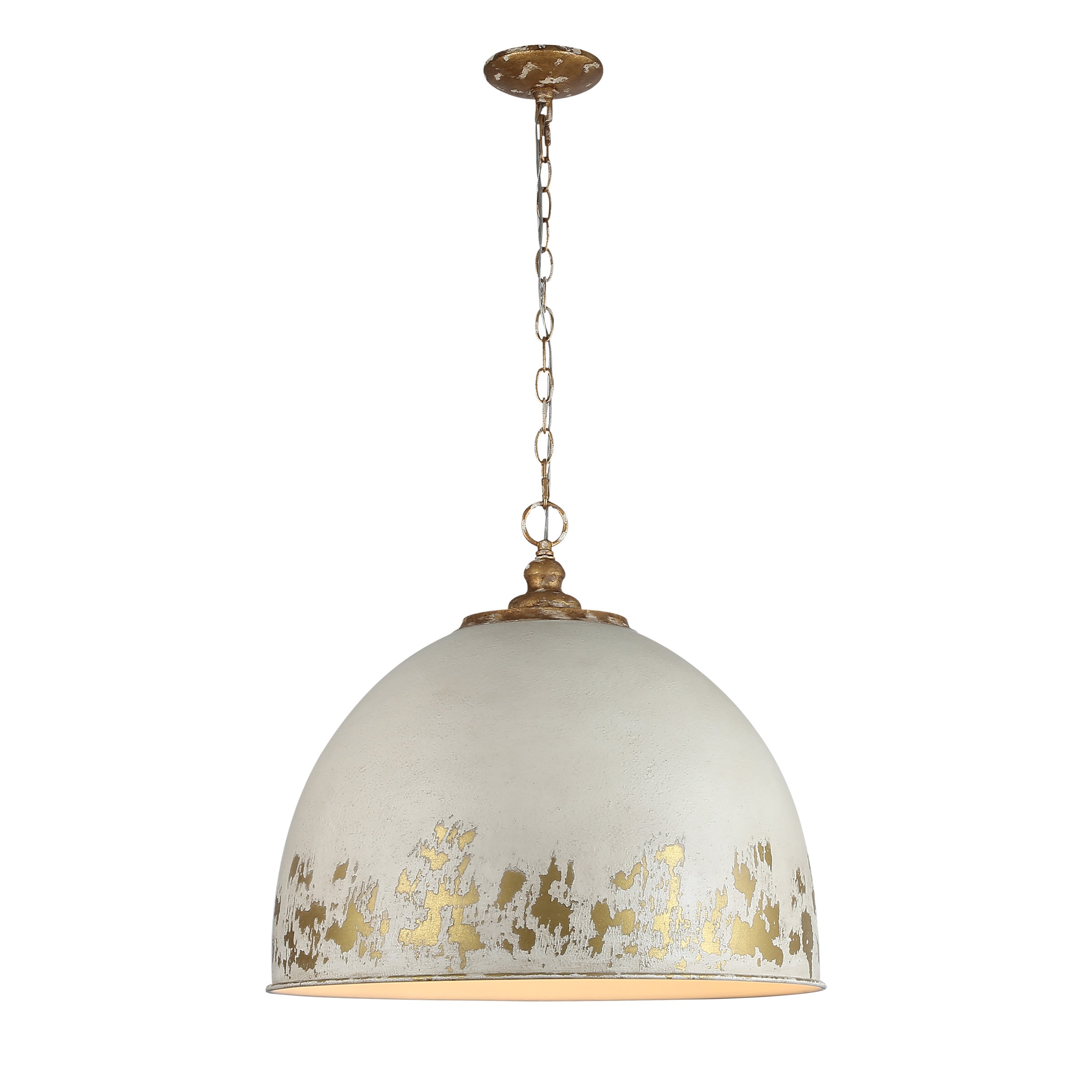 Alison 5-light Pendant in Vintage Gold and Antique Ivory shade - Golden Lighting
