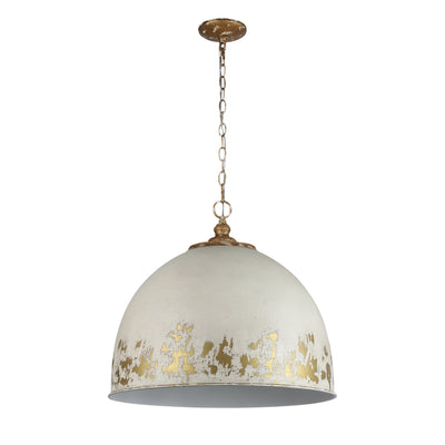 Golden Lighting Alison 5-light Pendant in Vintage Gold and Antique Ivory shade - - Golden Lighting