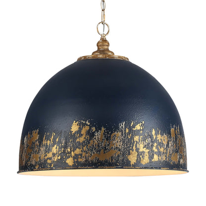 Golden Lighting Alison 5-light Pendant in Vintage Gold and Antique Matte Navy shade - - Golden Lighting