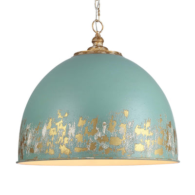 Golden Lighting Alison 5-light Pendant in Vintage Gold and Antique Teal shade - - Golden Lighting