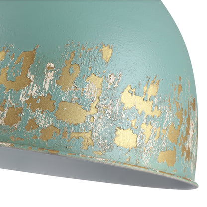 Alison 5-Light Pendant in Vintage Gold with Teal - Vintage Gold / Antique Teal / Blue - Golden Lighting