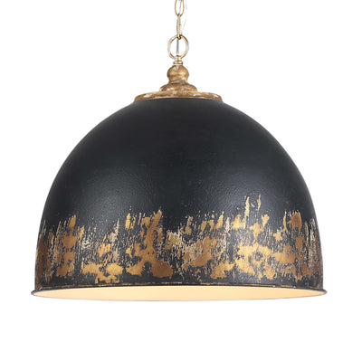 Golden Lighting Alison 5-light Pendant in Vintage Gold and Weathered Black Iron shade - - Golden Lighting