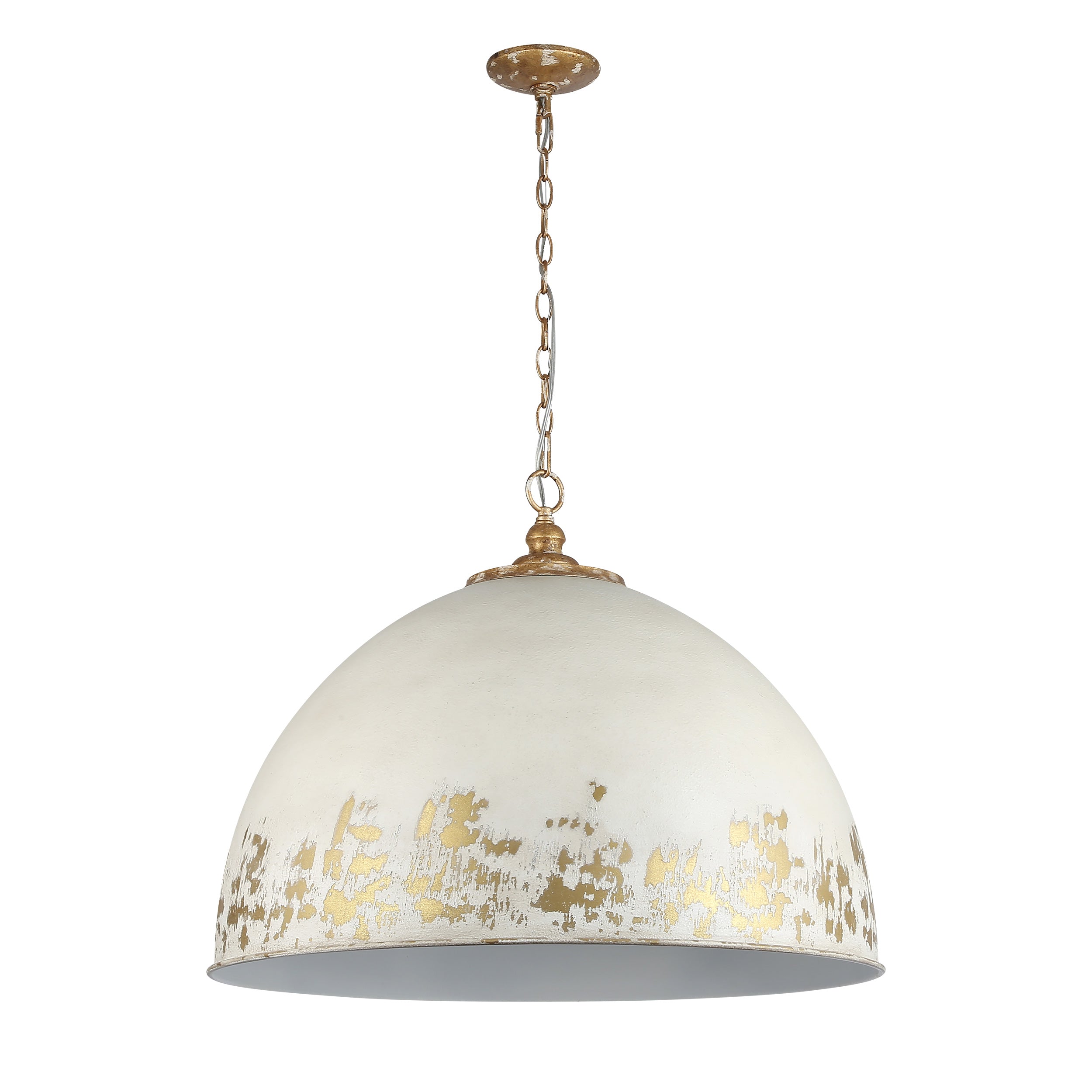 Golden Lighting Alison 8-light Pendant in Vintage Gold and Antique Ivory shade - - Golden Lighting