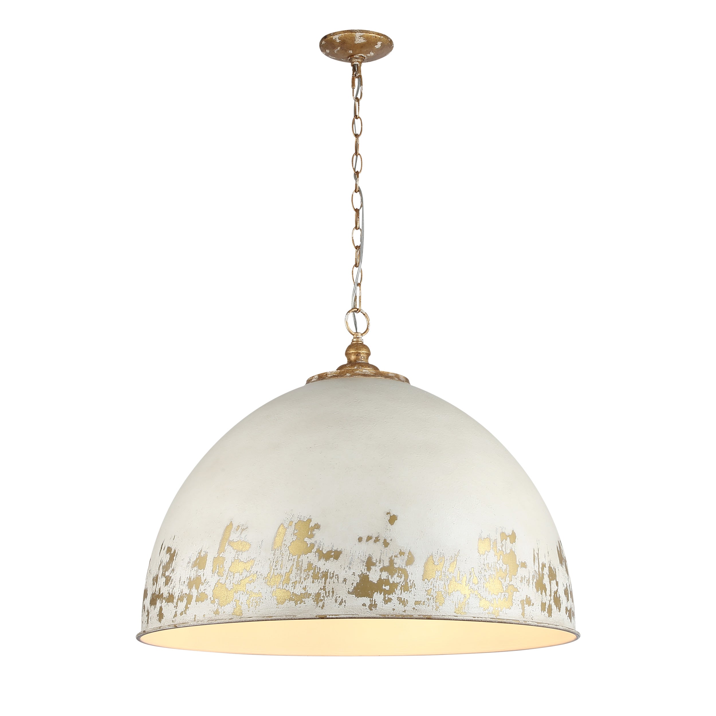 Alison 8-Light Pendant in Vintage Gold with Antique Ivory - Vintage Gold / Antique Ivory / Beige - Golden Lighting