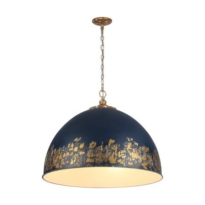 Golden Lighting Alison 8-light Pendant in Vintage Gold and Antique Matte Navy shade - - Golden Lighting