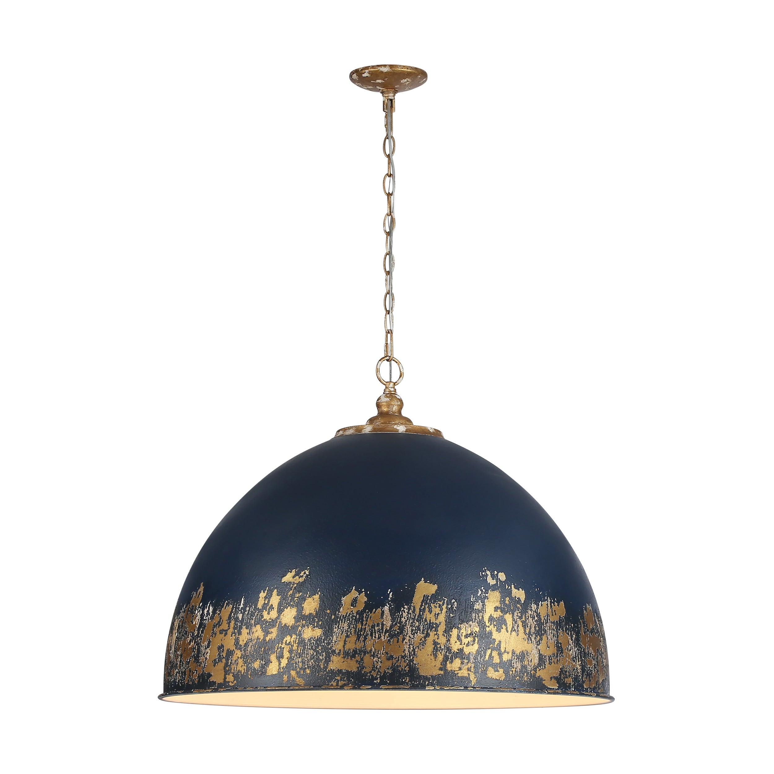 Alison 8-Light Pendant in Vintage Gold with Antique Matte Navy - - Golden Lighting