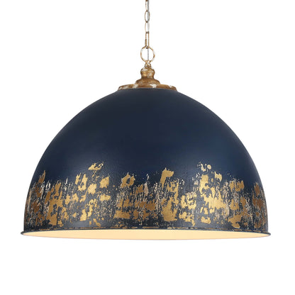 Golden Lighting Alison 8-light Pendant in Vintage Gold and Antique Matte Navy shade