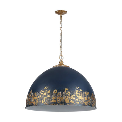 Alison 8-Light Pendant in Vintage Gold with Antique Matte Navy - Vintage Gold / Antique Matte Navy / Blue - Golden Lighting