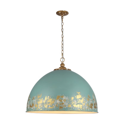 Alison 8-Light Pendant in Vintage Gold with Teal - - Golden Lighting