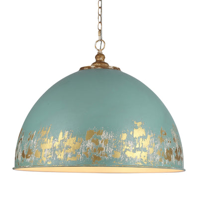 Golden Lighting Alison 8-light Pendant in Vintage Gold and Antique Teal shade - - Golden Lighting