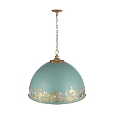 Golden Lighting Alison 8-light Pendant in Vintage Gold and Antique Teal shade - - Golden Lighting