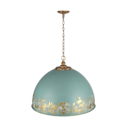 Alison 8-Light Pendant in Vintage Gold with Teal - Vintage Gold / Antique Teal / Blue - Golden Lighting