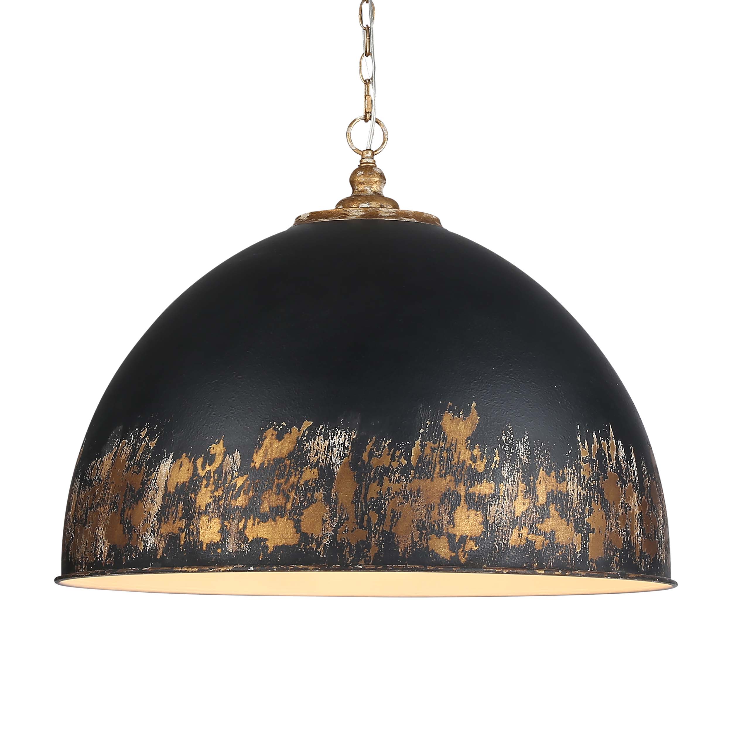 Golden Lighting Alison 8-light Pendant in Vintage Gold and Weathered Black Iron shade