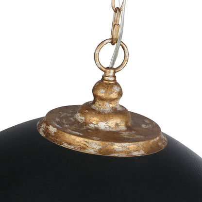 Alison 8-Light Pendant in Vintage Gold with Weathered Black Iron - Vintage Gold / Weathered Black Iron / Black - Golden Lighting