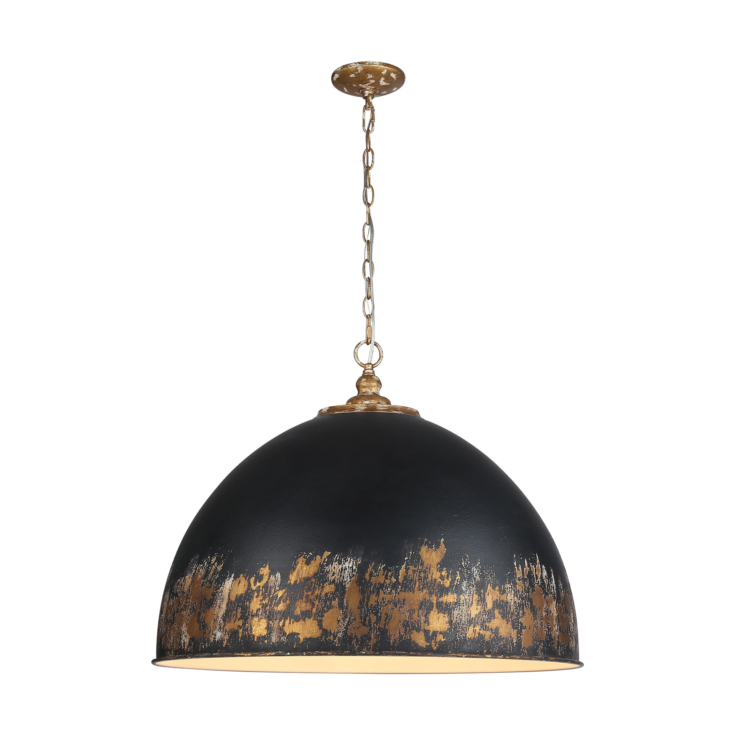 Alison 8-Light Pendant in Vintage Gold with Weathered Black Iron - - Golden Lighting