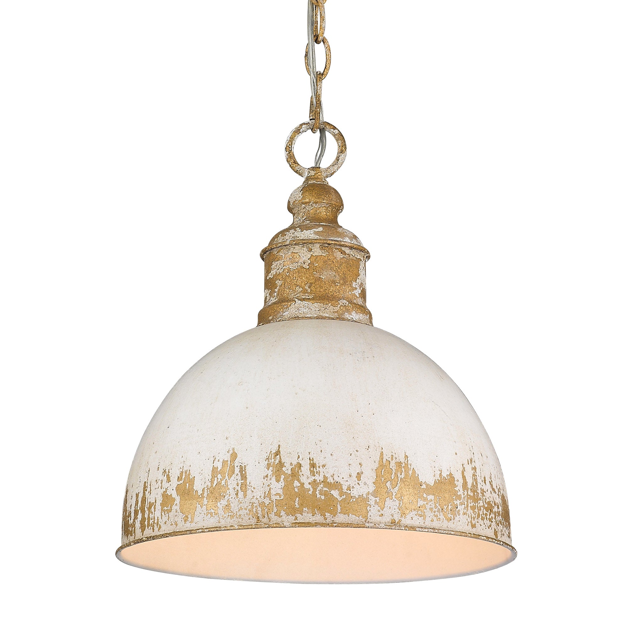 Golden Lighting Alison 1-light Pendant in Vintage Gold and Antique Ivory shade