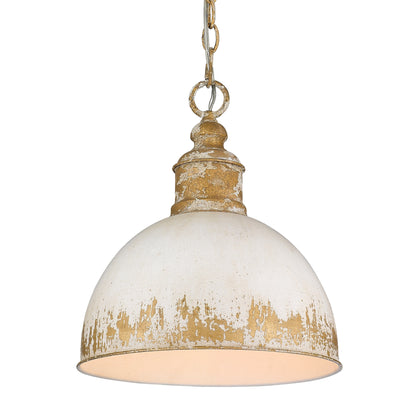 Golden Lighting Alison 1-light Pendant in Vintage Gold and Antique Ivory shade