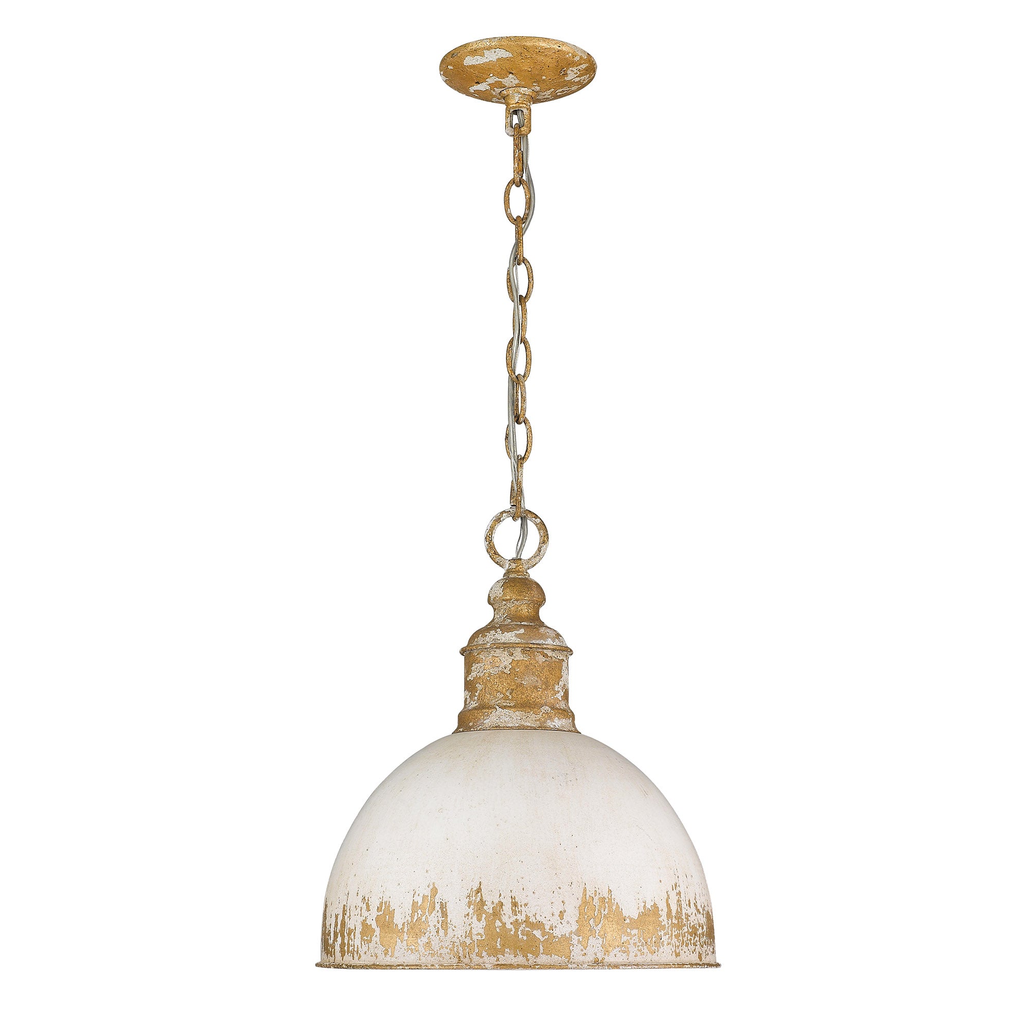 Alison Medium Pendant in Vintage Gold with Antique Ivory Shade - Vintage Gold / Antique Ivory / Beige - Golden Lighting