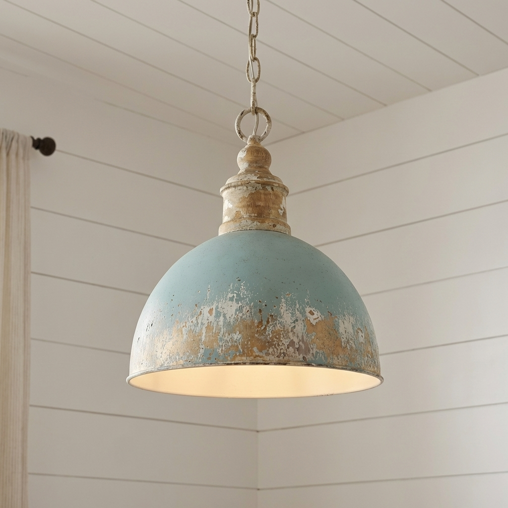 Alison 1-light Pendant in Vintage Gold and Antique Teal shade, alternate view - Golden Lighting