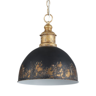 Golden Lighting Alison 1-light Pendant in Vintage Gold and Weathered Black Iron shade - Default Title - Golden Lighting