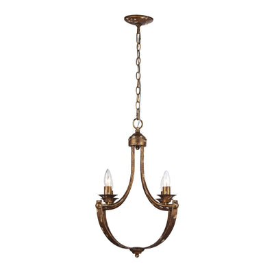 Victoria 4-light Chandelier in Heirloom Gold, side view - Golden Lighting