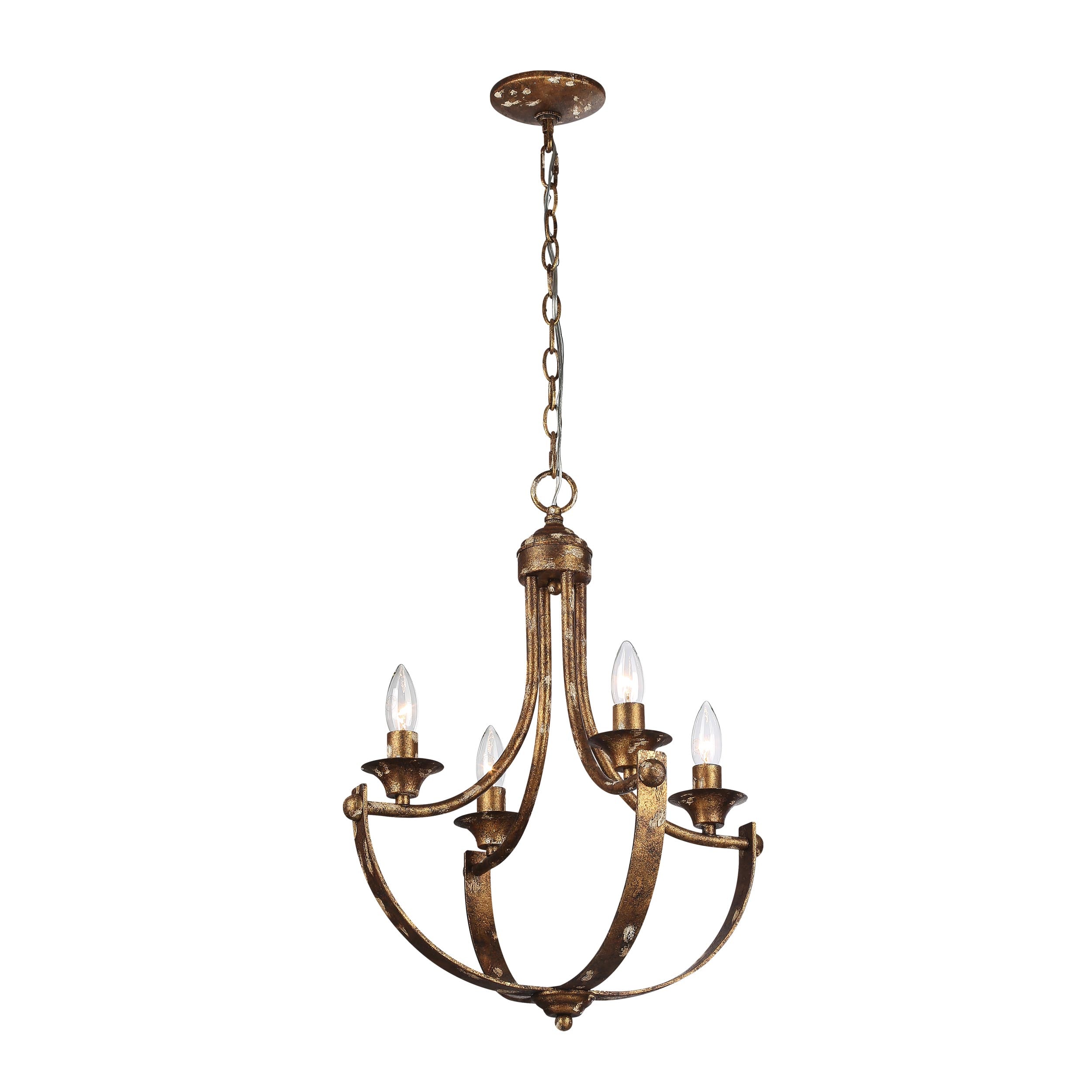 Victoria 4-light Chandelier in Heirloom Gold