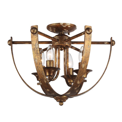 Victoria 4-light Semi-Flush Mount in Heirloom Gold - Golden Lighting