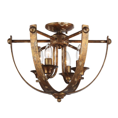 Victoria 4-light Semi-Flush Mount in Heirloom Gold