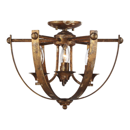 Victoria 4-light Semi-Flush Mount in Heirloom Gold