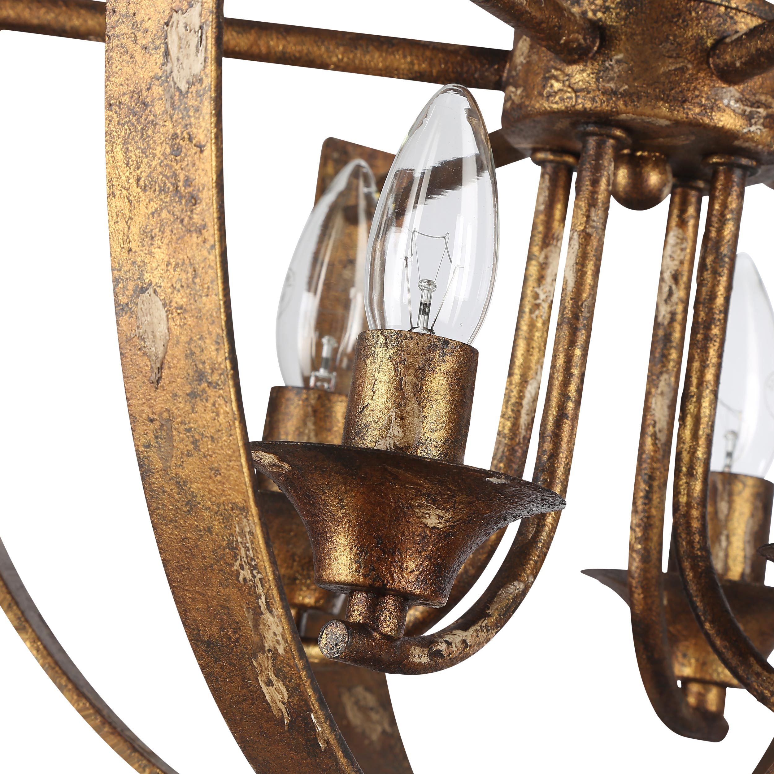 Victoria 4-light Semi-Flush Mount in Heirloom Gold