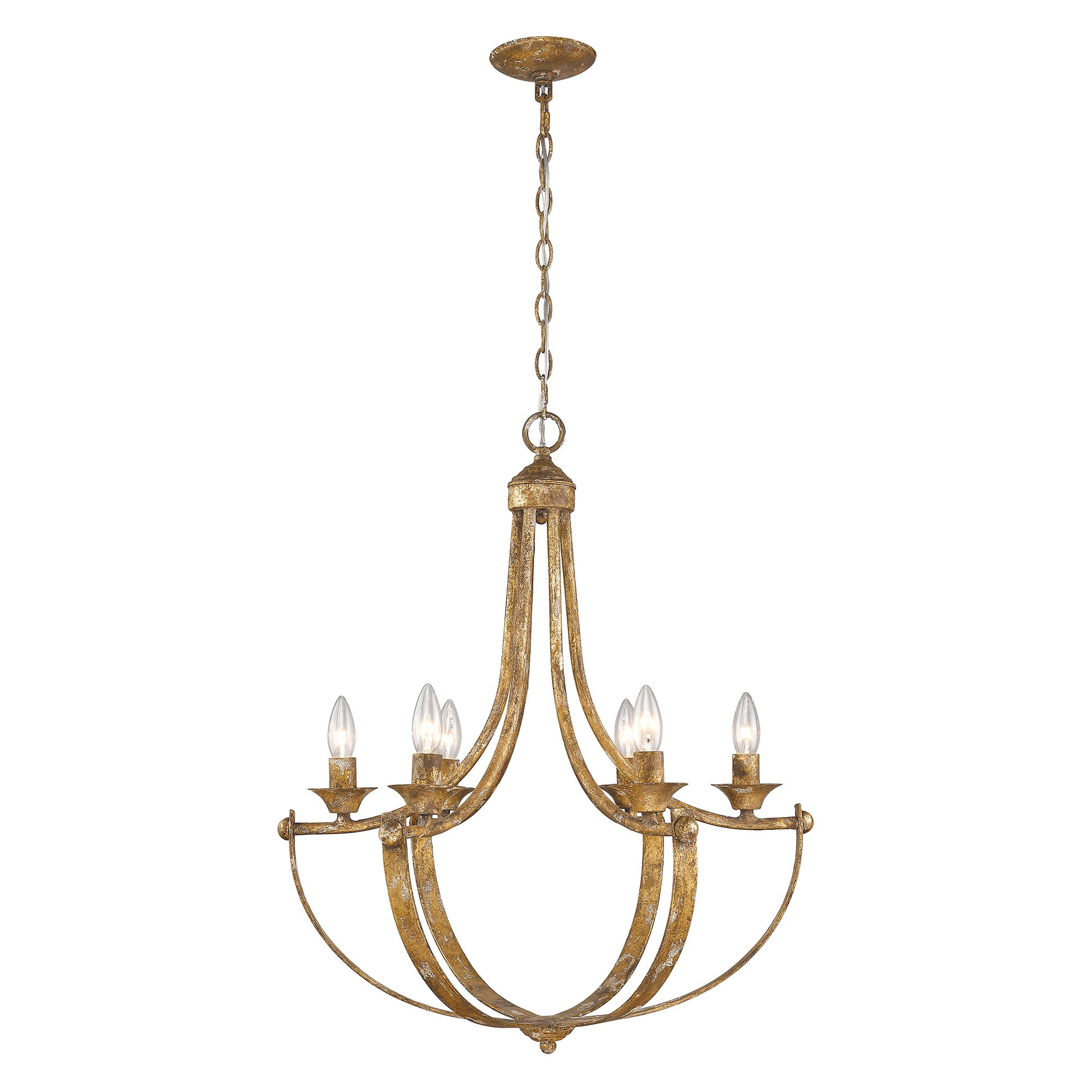 Victoria 6-Light Chandelier in Heirloom Gold - Heirloom Gold / No Shade / NA - Golden Lighting