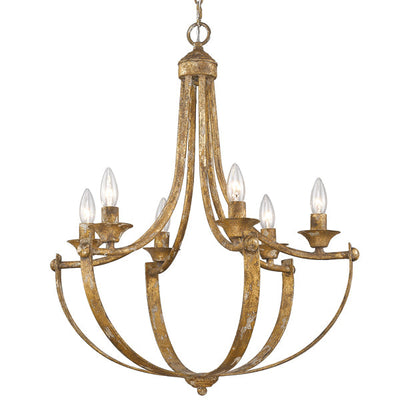 Victoria 6-light Chandelier in Heirloom Gold - - Golden Lighting