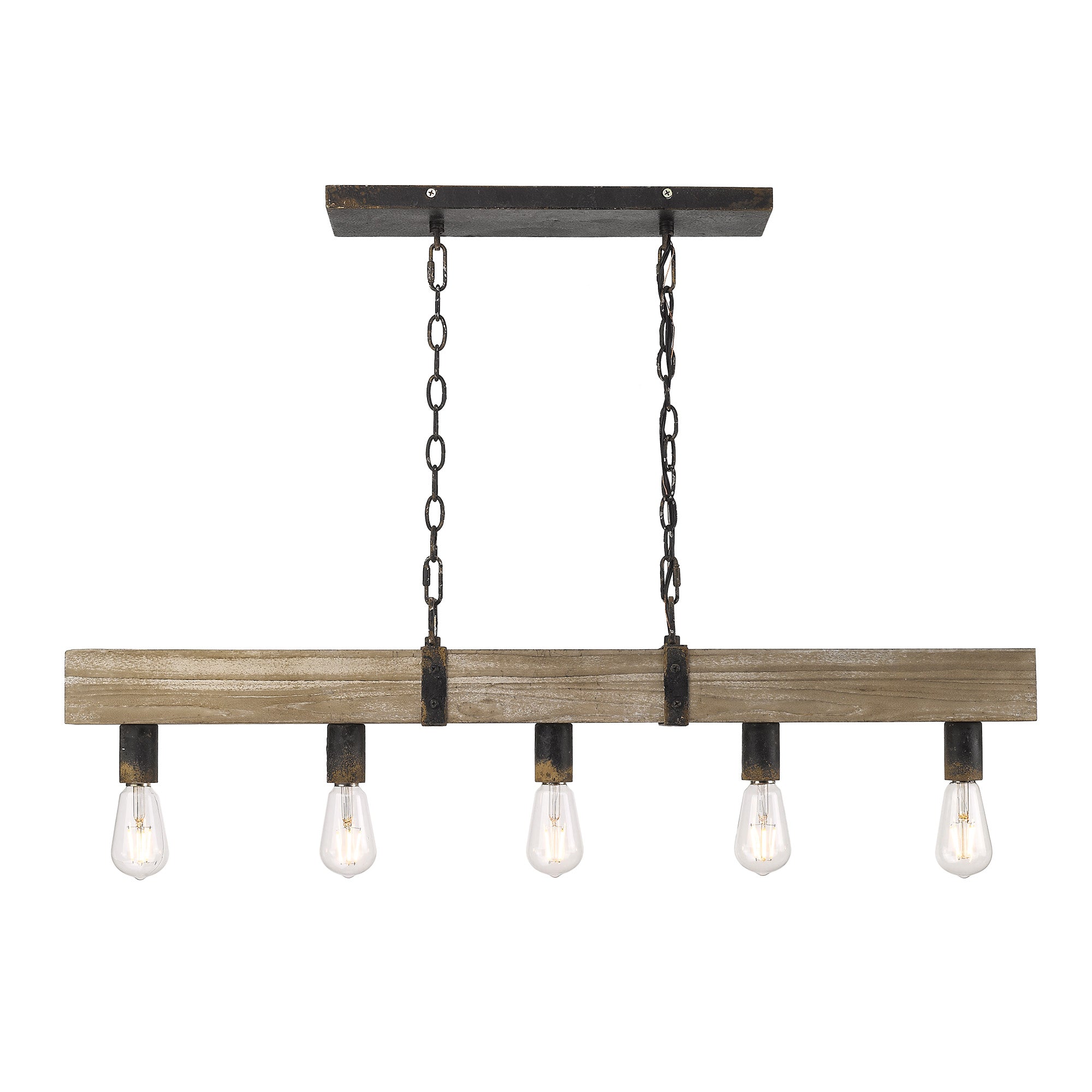 Garrett Linear Pendant in Antique Black Iron - Antique Black Iron / No Shade / NA - Golden Lighting