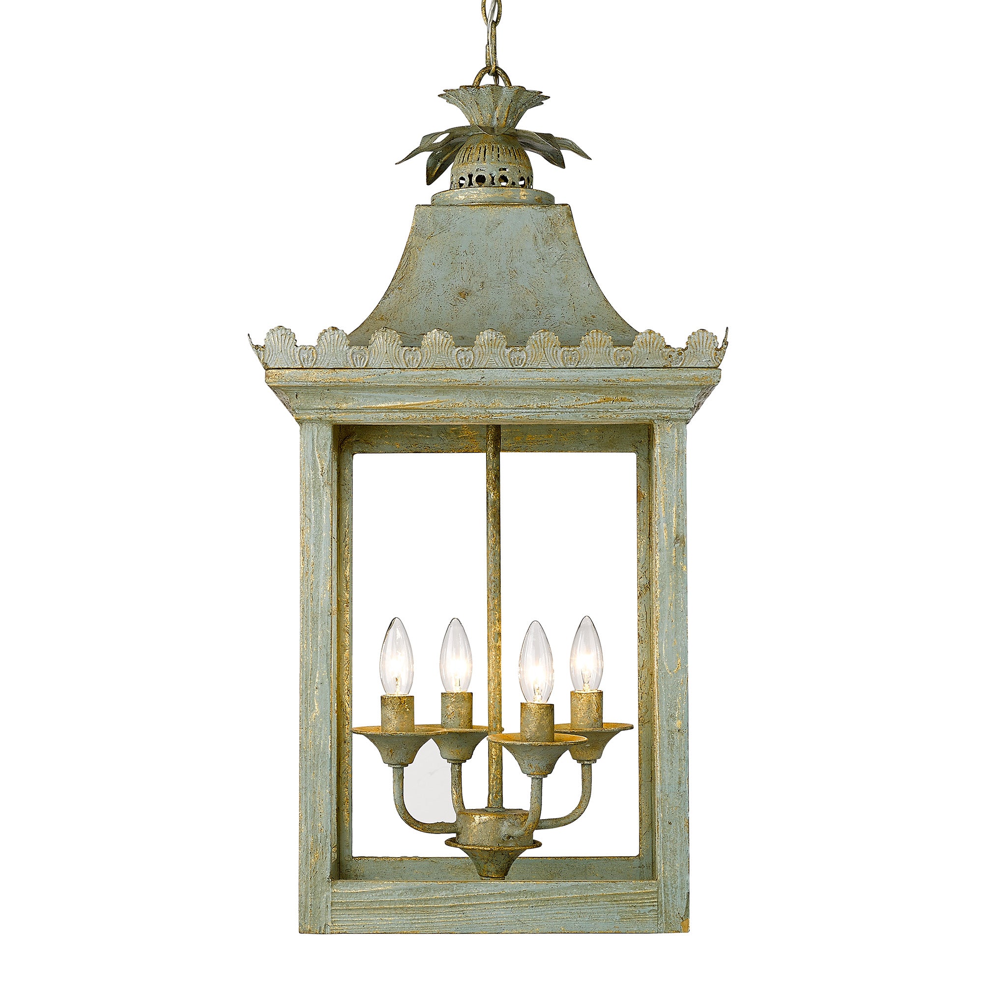 Finley 4-Light Pendant in Vintage Sage - - Golden Lighting