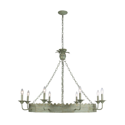 Golden Lighting Finley 8-light Chandelier in Vintage Sage - - Golden Lighting