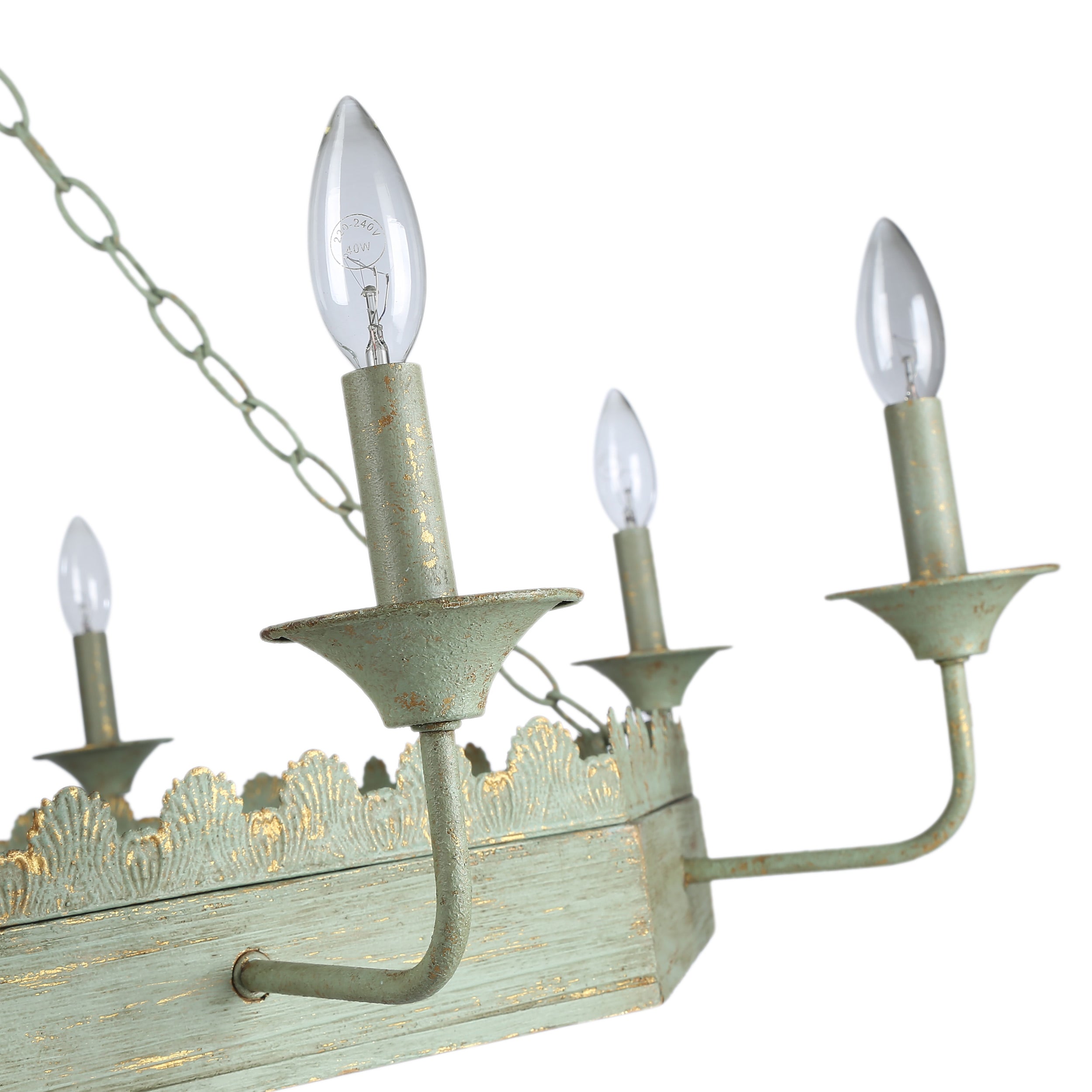 Finley 8-Light Chandelier in Vintage Sage - Vintage Sage / No Shade / NA - Golden Lighting