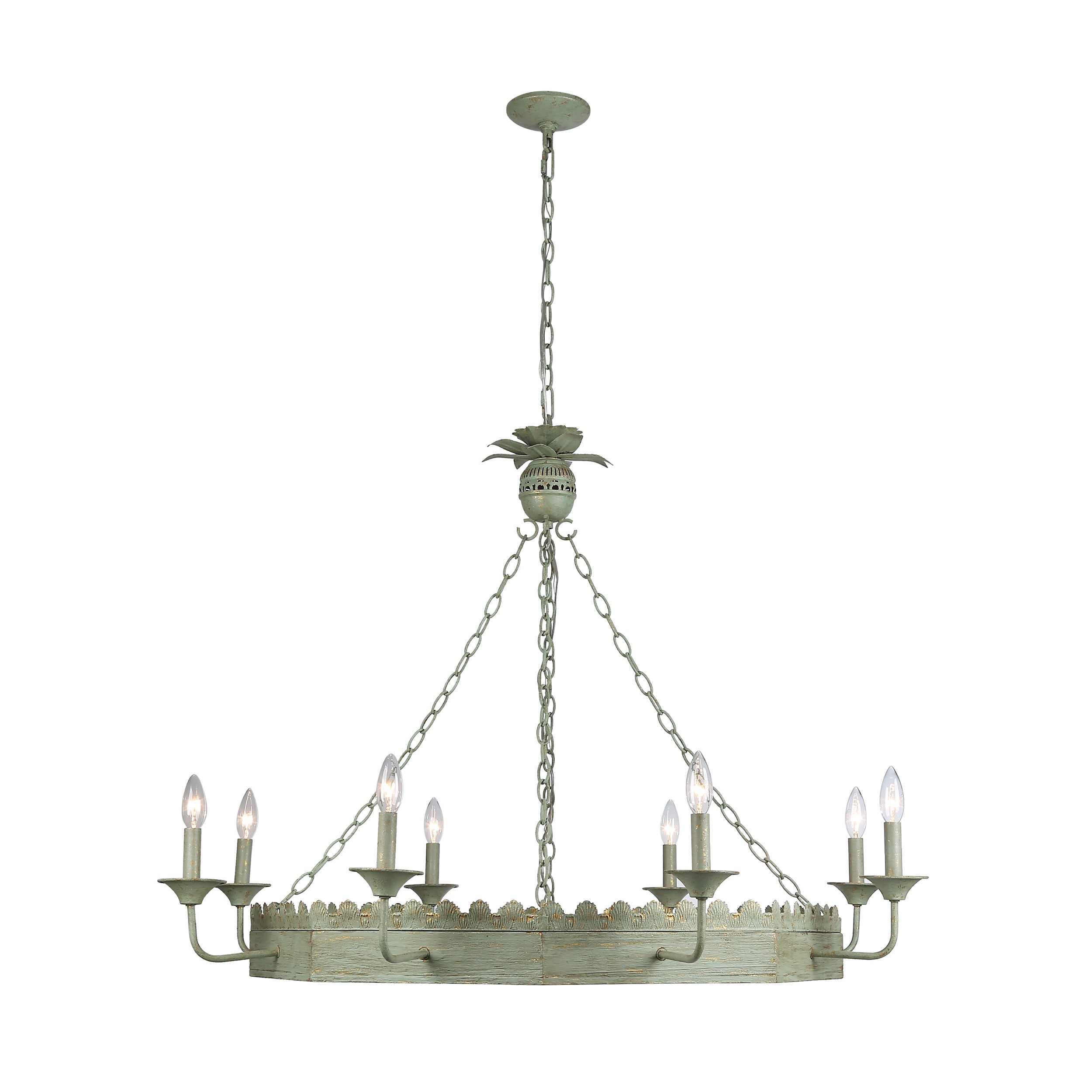 Finley 8-Light Chandelier in Vintage Sage - - Golden Lighting