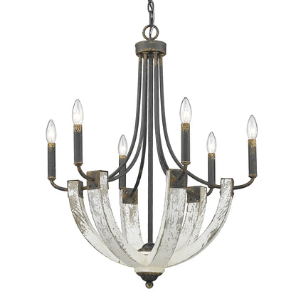 Elwood 6-light Chandelier in Antique Black Iron
