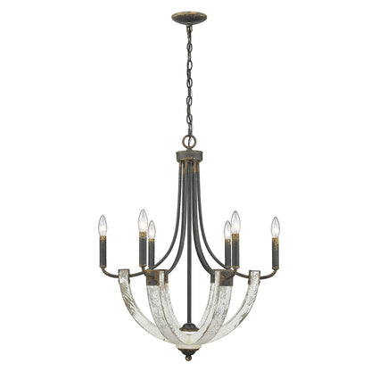 Elwood 6-light Chandelier in Antique Black Iron