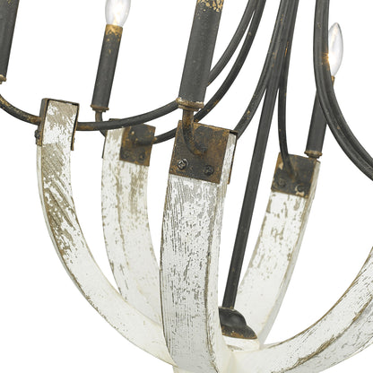 Elwood 6-light Chandelier in Antique Black Iron