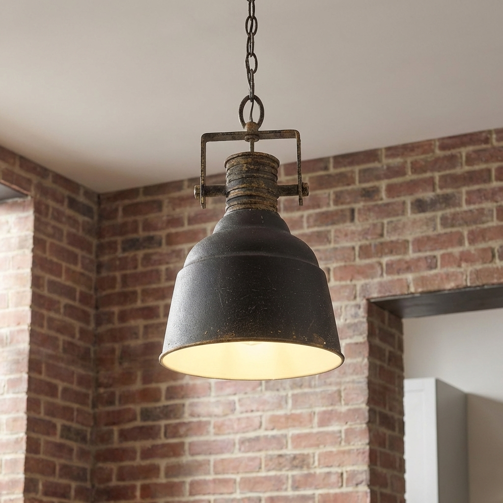 Quarry 1-light Pendant in Antique Black Iron, alternate view - Golden Lighting
