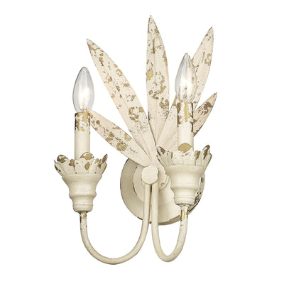 Golden Lighting Lillianne 2-light Wall Sconce in Antique Ivory - Default Title - Golden Lighting